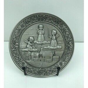 1981 Hudson Pewter Christmas Plate-Sculpted by Albert C. Petitto-Limited Edition